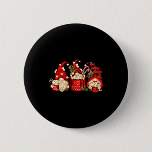 Cute Retro Chocolate Hot Cocoa Mug Funny Gnomes Ch 6 Cm Round Badge