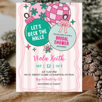 Cute Retro Christmas Deck the Halls Bridal Shower