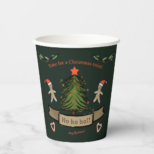 Cute Retro Christmas dinner illustrated  Paper Cups
