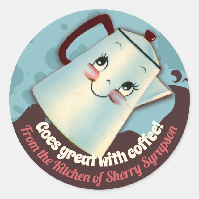 Cute retro coffee pot from the kitchen of sticker (Front)