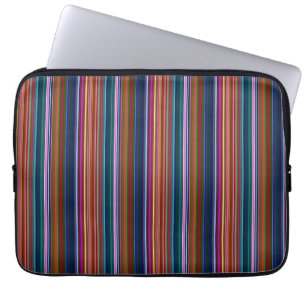 Cute retro colorful stripes laptop sleeve
