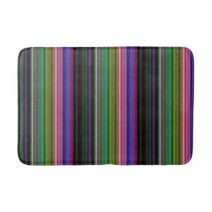 Cute retro colourful stripes bath mat