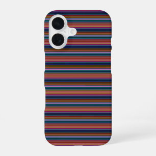 Cute retro colourful stripes iPhone 16 case