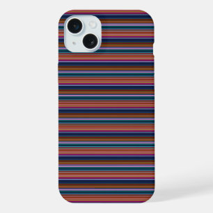 Cute retro colourful stripes iPhone 15 plus case
