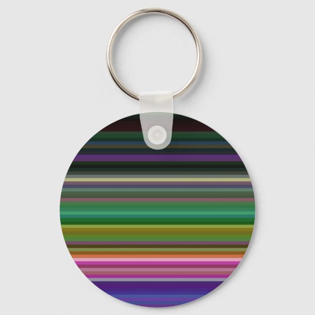 Cute retro colourful stripes key ring (Front)