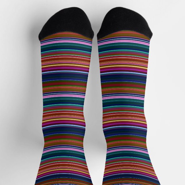 Cute retro colourful stripes socks (Top)