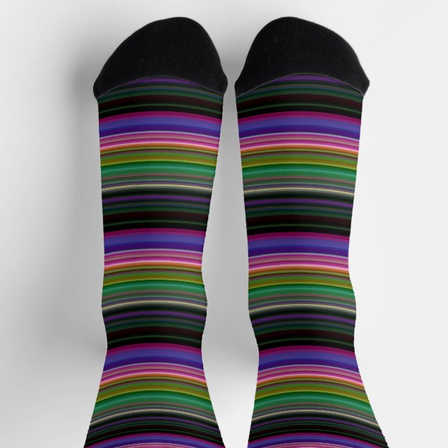 Cute retro colourful stripes socks (Top)