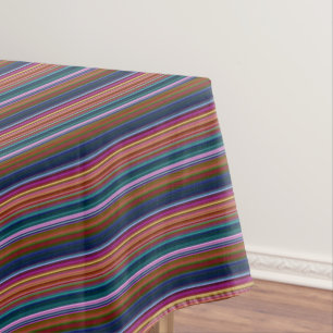 Cute retro colourful stripes tablecloth