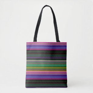 Cute retro colourful stripes tote bag