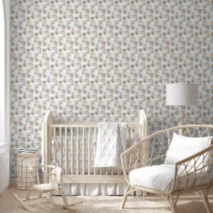 Cute Retro Daises Pattern Floral Wallpaper