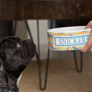 Cute Retro Daisy Flower Personalised Name   Bowl