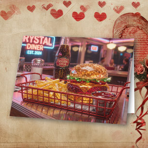 Cute Retro Diner Happy Anniversary Card