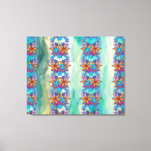 Cute Retro Floral Pattern #3 Canvas Print