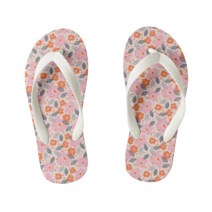 Cute Retro Floral Pattern Kid's Jandals