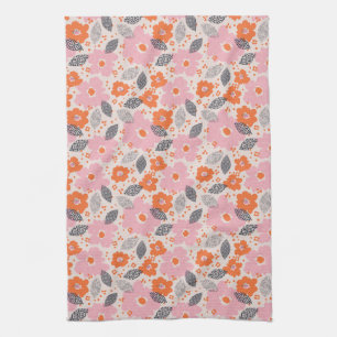 Cute Retro Floral Pattern Tea Towel