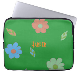 Cute Retro Flower Laptop Sleeve