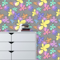 Cute Retro Flowers with Pink Translucent Lights