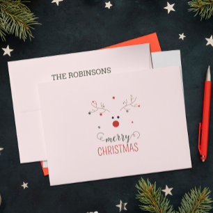 Cute Retro Funny Boho Reindeer Merrry Christmas Envelope