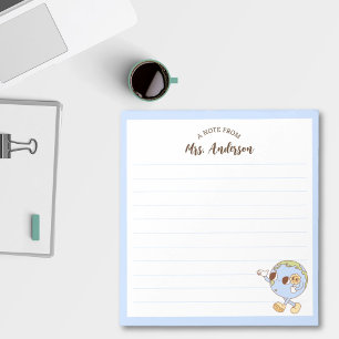 Cute Retro Funny Globe Back To School Notepad