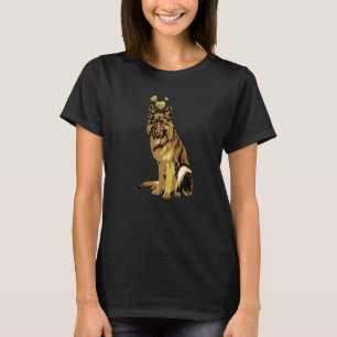 Cute Retro German Shepherd Dog With Hearts Vintage T-Shirt