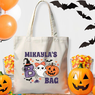 Cute Retro Ghost Halloween Trick Or Treat Boo Bag