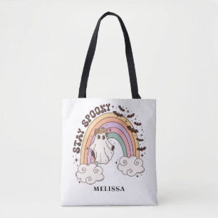Cute Retro Ghost Stay Spooky Tote Bag
