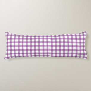 Cute Retro Gingham Plaid Purple Pattern Body Cushion