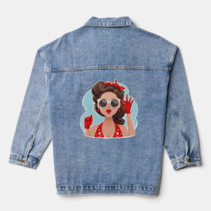 Cute Retro Girl Denim Jacket