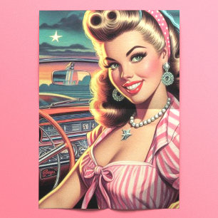 Cute Retro Girl Tissue Paper