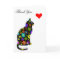 Cute Retro Girly Thank-You Floral Cat Feline Heart