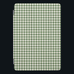 Cute Retro Green Gingham Plaid Pattern iPad Pro Cover<br><div class="desc">Cute Retro Green Gingham Plaid Pattern Case</div>