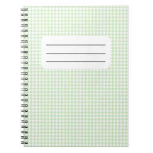 Cute Retro Green Gingham Plaid pattern Notebook