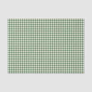 Cute Retro Green Gingham Plaid Pattern Tissue Paper