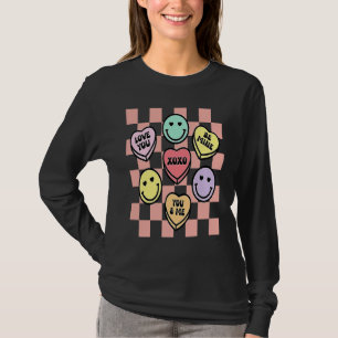 Cute Retro Groovy a Valentines Day Candy Conversat T-Shirt