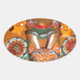 Cute Retro Halloween Bash Hakuna Matata Party Gift Oval Sticker