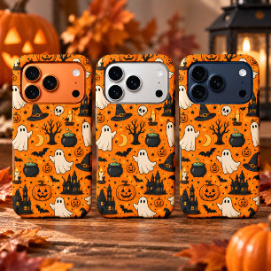 Cute Retro Halloween Ghosts & Pumpkins