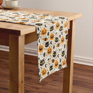 Cute Retro Halloween Pattern Short Table Runner