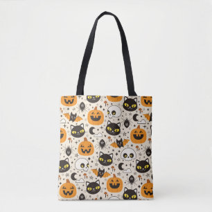 Cute Retro Halloween Pattern Tote Bag