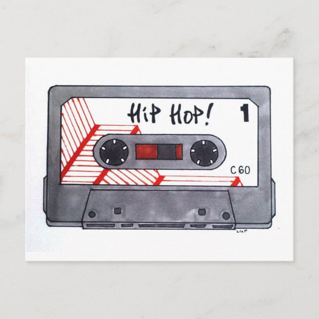 Cute retro hip hop mixtape postcard (Front)