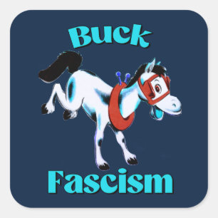 Cute Retro Horse - Buck Fascism Square Sticker