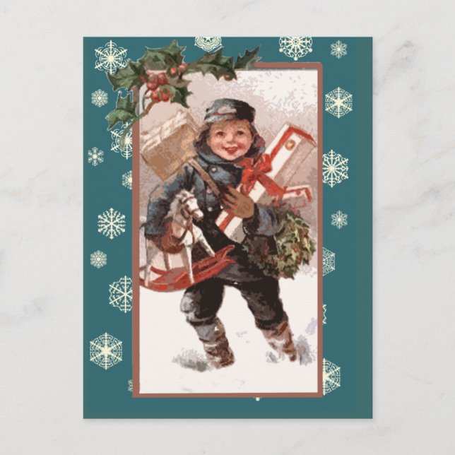 Cute Retro Illustration for the Holidays on Cards (Front)