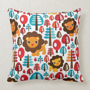 cute retro Lion kids illustration Cushion