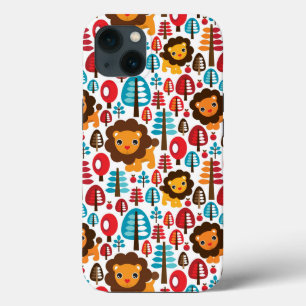 cute retro Lion kids illustration iPhone 13 Case