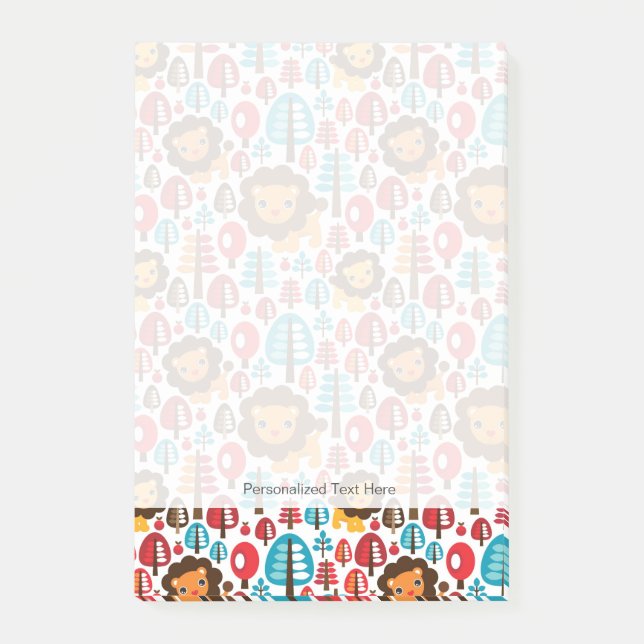 cute retro Lion kids illustration Post-it Notes (Front)