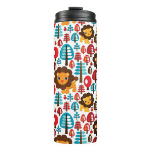 cute retro Lion kids illustration Thermal Tumbler