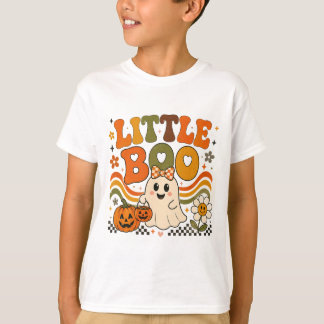 Cute Retro Little Boo Halloween Kids T-Shirt