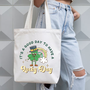 Cute Retro Lucky Clover St. Patrick’s Day Tote Bag