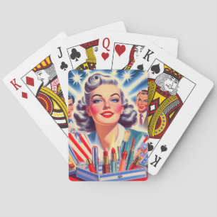 Cute Retro Make Up Pin Up Playing Cards
