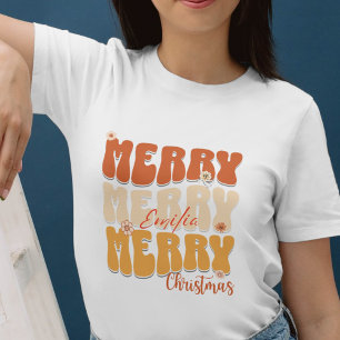 Cute Retro Merry Christmas Script Name Trending Sweatshirt