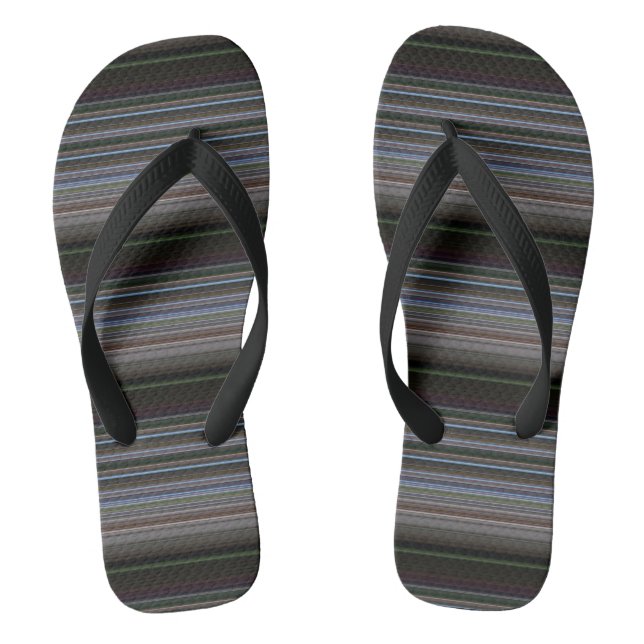Cute retro modern stripes jandals (Footbed)